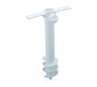Puntale reggi ferma ombrellone trivella vite campeggio giardino plastica bianco