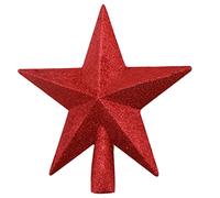 Puntale Stella Glitterata per Albero di Natale - Mini Decorazione Infrangibile per Cima dell'Albero - Ornamento Natalizio o Decorazione Casa - Rosso