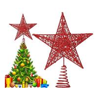 Puntale Stella Per Albero, Stella Albero Topper, Albero Punta Stella Rosso, Stella a Punta d'Albero, Punta Dell'Albero Traforata, Puntale Usato Per Decorare Alberi Di Natale, 24cm