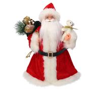 Puntale tessuto Babbo Natale rosso cm Ø22xh30