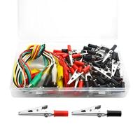 Puntale Wmycongcong set con morsetti a coccodrillo e banana to Large Alligator test lead set e 3 dimensioni morsetto a coccodrillo morsetto test elettrico, WGCD 1, 50Pcs Red Balck + Test Lead