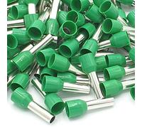 Puntali a crimpare con cordicella singola verde isolata da 100 pezzi 6mm