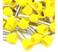 Puntali a crimpare doppio connettore giallo doppio 100pcs 6mm