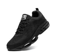 Puntali in acciaio leggero scarpe da lavoro scarpe da ginnastica scarpe antinfortunistiche stivali uomo donna lavoro industriale, Nero , 36 1/3 EU