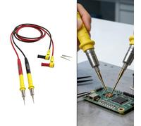 Puntali Multimetro Silicone 110cm Oro per Tester(A) | per Cavo silicone flessibile, punta rame placcato oro, compatibilità 99% multimetri, lunghezza 110.5cm