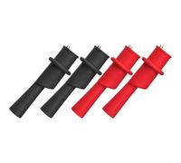Puntali per multimetro, clip a coccodrillo, punte per cavi, per tester analogico digitale, sonde metalliche isolate in gomma, 10 A 1000 V, 2 paia rosso nero