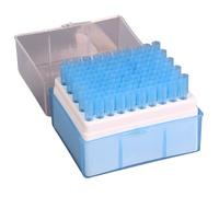 Puntali per pipette sterili senza filtro Labsales Precision 1000UL da 1 ml con tecnologia Universal Pro-Seal. Supporto preconfezionato da 100 puntali per laboratori e chimica