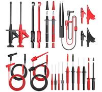 Puntali per test multimetro, set di puntali con clip coccodrillo sostituibili, sonde perforanti, clip coccodrillo, clip gancio per test, pinzette per test per multimetri elettrici digitali - 25 pezzi