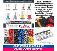 Puntalini Elettrici Set 1200Pz, Assortimento Capicorda Terminali A Crimpare