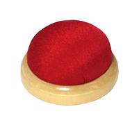 Puntaspilli con base in legno, accessori da cucito, colore rosso vino, 7 cm