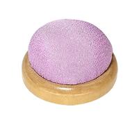 Puntaspilli con base in legno, accessori da cucito, colore viola e rosa, 7 cm