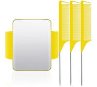 Puntaspilli magnetico da polso da cucito e da polso, con 3 pezzi, pettine a coda di topo in acciaio inox, per cucito, cucito quotidiano a mano (giallo)