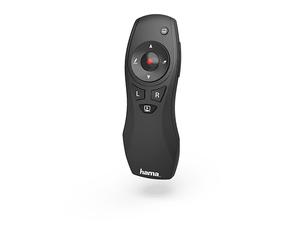 PUNTATORE HAMA Puntatore Laser Rosso, Wireless, Ergonomico, Compatibile con Windows, RF 2.4 GHz, , 9 Tasti, Nero