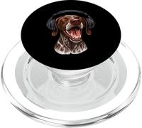 Puntatore tedesco a pelo corto con cuffie che cantano gli amanti dei cani PopSockets PopGrip per MagSafe