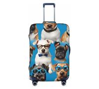 Puntatore tedesco a pelo corto con occhiali stampa alla moda valigia copertura personalizzata per viaggi e lavoro, Nero , XL