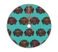 Puntatore tedesco a pelo corto con occhiali stampa gonna albero di Natale, decorazione per albero di Natale, per feste di buon umore, decorazioni per interni ed esterni