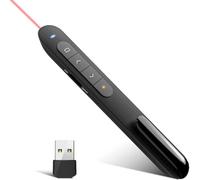 Puntatore wireless per presentazioni, portata di 91,4 m, controller PowerPoint RF 2,4 GHz per Windows, Mac OS, Linux con collegamento ipertestuale e controllo del volume