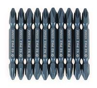 Punte a croce a testa doppia 10pcs Punte a cacciavite in lega di acciaio da 6/4"6mm S2 Set H6.3x65xPH2