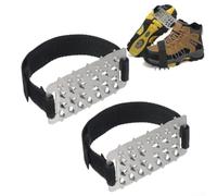 Punte antiscivolo in lega di acciaio per scarpe da trekking, ghiaccio e neve, ottimizzate per passeggiate invernali e condizioni di sentiero (1 paio)