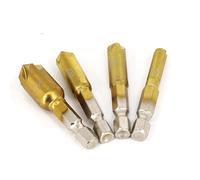 Punte da foratura smussatura a gambo esagonale, 3 pezzi 6 HSS 5 flauto svasatore punta da trapano 1/4 pollici codolo esagonale 90 gradi 6mm-19mm(12-19mm 3pcs)