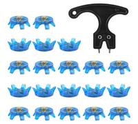 Punte da golf di ricambio a vite, progettate per tacchetti in TPU, include chiave per l'installazione compatibile con la maggior parte dei modelli di scarpe da golf (blu)