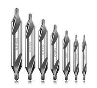 Punte da Trapano Centrali Set Set di 7 punte da trapano centrali 1/1,5/2/2,5/3/4/5, kit di svasatori for angolo di 60 gradi for la lavorazione dei metalli al tornio