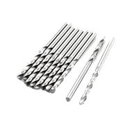 Punte da trapano HSS for fori dritti da 2,8 mm, testa elicoidale, punta da trapano lunga 69 mm, tono argento, 10 pezzi
