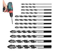Punte Da Trapano Per Cemento | 12 Pezzi Utensili Punte Da Trapano 3-13 mm,Set Di Per | per Calcestruzzo Metallo Muratura Ceramica Vetro Cartongesso Cemento Porcellana Pietra Mattone