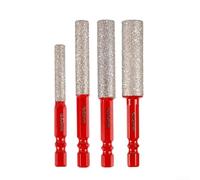 Punte da trapano per piastrelle da 6/8/10/12 mm per perforazione a secco, vetro, porcellana, marmo, con gambo esagonale per una vestibilità sicura e nucleo di cera di raffreddamento (6 + 8 + 10 + 12