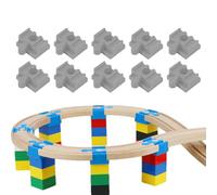 Punte di collegamento ferroviario, accessori per binario del treno in legno da 10 pezzi, adattatore di collegamento interattivo per bambini 3 anni scuola materna classe