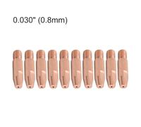 Punte di contatto in rame rosso di alta qualità per torcia di saldatura, set da 10 pezzi per 24KD/MAG e MB25 MB36 (0,039 (0,030 (0,8 mm)