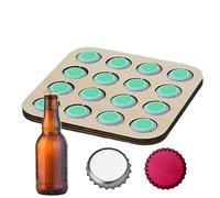 Punte Di Copertura Della Bottiglia Di Birra, Banchi Di Copertura Per Birra Quadrata, Decorazioni Per La Casa A 16 Slot Vassoio Per Coperchio Per Vino In Legno Per Scrivania Sul Posto Di Lavoro Shelf S