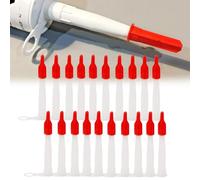 Punte di ricambio in silicone per cartucce standard EU3, confezione da 20, ugello bianco con tappo a vite rosso, lunghezza 10,5 cm