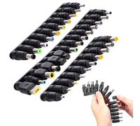 Punte di ricarica universali per laptop - Metallo DC 5,5 X 2,1 Mm, 34 pezzi | Adattatore DC universale con connettore maschio-femmina, compatibile con più dispositivi | Set di adattatori di