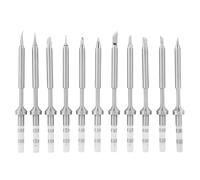 Punte di saldatura SustVita Mini Pen Type realizzate in resistente acciaio inossidabile, punte di ricambio specializzate TS100 per lavori elettronici di precisione e saldatura di (Set di 11 punte per
