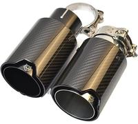 Punte di Scarico 1 Pezzo 93mm Outlet Auto Universal Performae Tubo di Scarico Nero Lucido Punta Marmitta in Fibra di Carbonio, 73-93mm Black