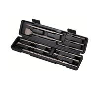 PUNTE E SCALPELLI PER TRAPANO DEMOLITORE ATTACCO SDS PLUS SET 10 PZ IN VALIGETTA