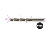 Punte Elicoidali Beta 415 Cilindriche Serie Corta Hss-Co 8% da 0,50 a 20,00 mm