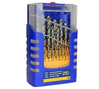 Punte elicoidali per legno HSS - versione standard - set 25 pezzi, Ø 1-13 mm, in un astuccio di plastica ben fatto e raffinato.