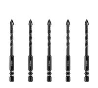 Punte for cemento, set di punte in carburo di tungsteno for piastrelle/ceramica/vetro/specchio/mattoni/plastica/cemento, attacco esagonale a cambio rapido(5pcs 6mmx5)