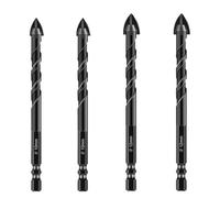 Punte for cemento, set di punte in carburo di tungsteno for piastrelle/ceramica/vetro/specchio/mattoni/plastica/cemento, attacco esagonale a cambio rapido(4pcs 10x2 12x2)