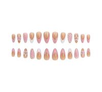 Punte francesi floreali scolpite tipo stampa unghie finte di lunga durata per venditori da sposa punta francese artificiale artificiale