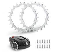 Punte in acciaio inox adatte per Gardena R40Li R50Li/Husqvarna 305 308 (fino al 2015), lucidate, fori per viti a sbavatura, 16 viti in acciaio inox, miglioramento della trazione per robot tosaerba