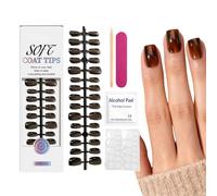 Punte lucide per manicure - estensioni adesive professionali, supporto quadrato corto con colla, forte resina acrilica con linguetta, risorsa funzionale merchandise, bellezza istantanea delle dita per