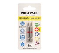 Punte lunghe Cacciavite Phillips n. 0 (2 pezzi). Acciaio S2 al cromo vanadio. Punte esagonali, punte,