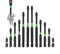 Punte magnetiche per cacciavite ad alta durezza, super forti, kit di punte magnetiche resistenti, punta universale di precisione anti impatto per cacciavite elettrico (2 set-12 pezzi)