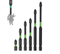 Punte magnetiche per cacciavite ad alta durezza, super forti, kit di punte magnetiche resistenti, punta universale di precisione anti impatto per cacciavite elettrico (1 set-6 pezzi)