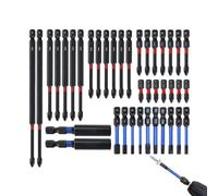 Punte magnetiche per cacciavite elettrico, 39 pezzi, antiscivolo, esagonali, ergonomiche per montaggio a tetto, costruzione in metallo, montaggio di mobili, cartongesso