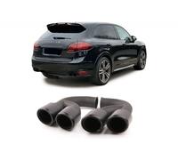 Punte marmitta scarico per Porsche Cayenne 92A V6 V8 Diesel GTS Look Nero Opaco