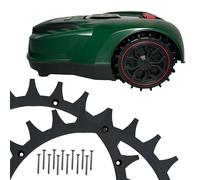 Punte nere per robot tosaerba Parkside PMRA/PMRDA/PAMR/PAMRS - Verniciato a polvere - 219 mm - Sbavato & con 14 viti in acciaio inox - Miglioramento della trazione per tosaerba ROBO CLAWS (nero)